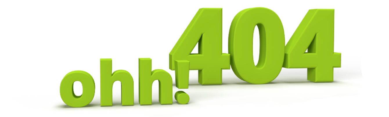 Grüne Schriftgrafik: Fehlermeldung 404, Seite nicht aufrufbar